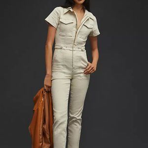 Anthropologie Good American Cream Jumpsuit